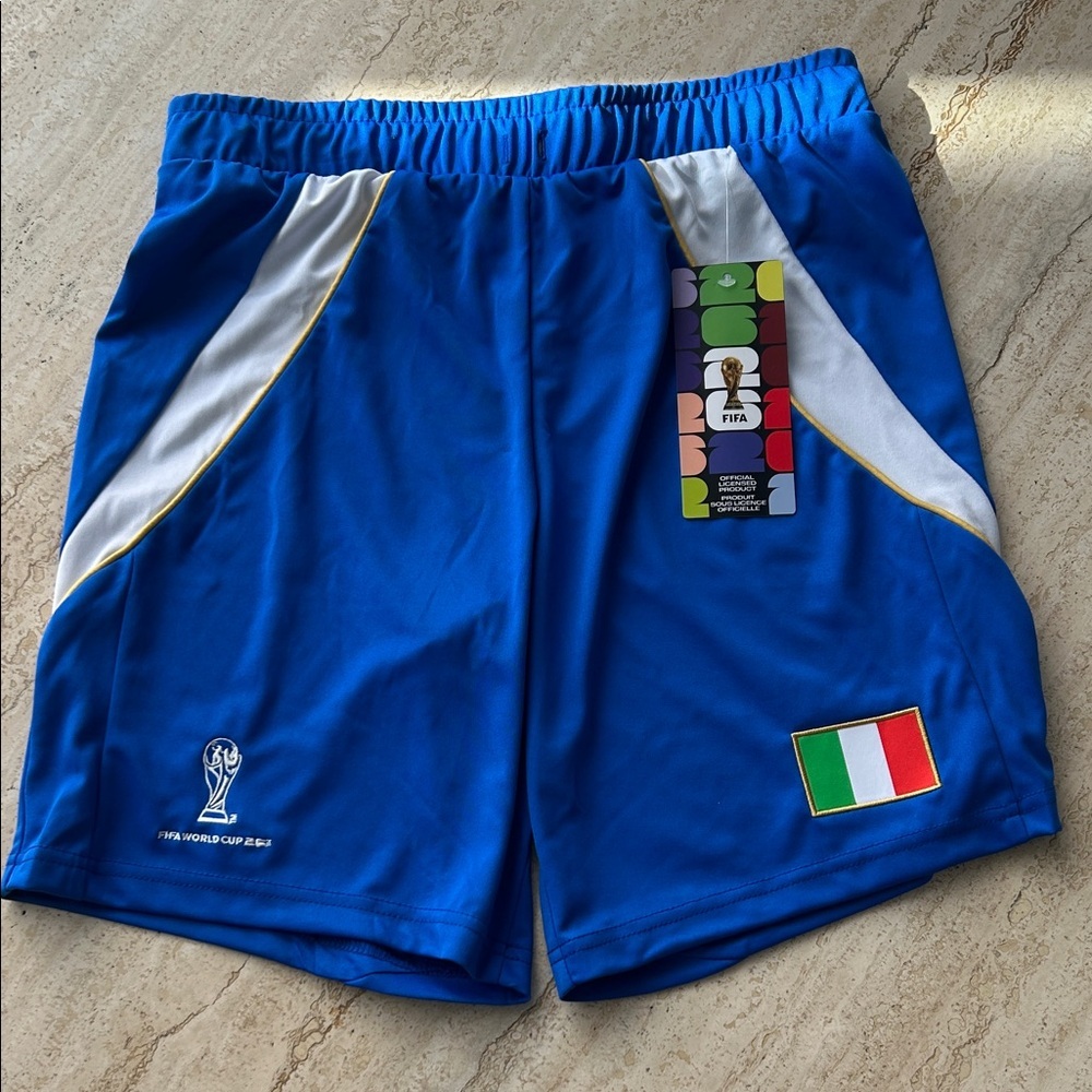 NEW 🆕 FIFA Official Blue World Cup 2026 Kids Shorts Italy 14-16 years